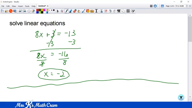 Linear Equations: Two-Step